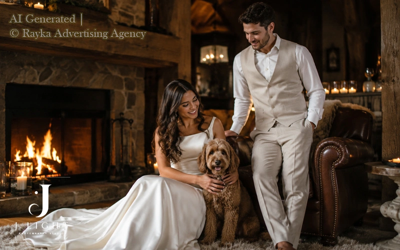 Indoor winter wedding photography