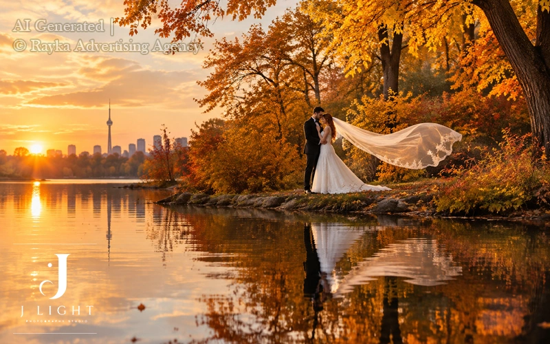 Fall Wedding Photography in Toronto in High Park