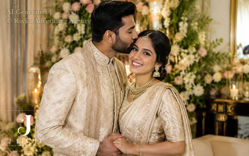 Add Personal Details to Your Session; like this adorable Indian couple that they decided to have a traditional Indian engagement party and they brought their cultural details to their engagement party