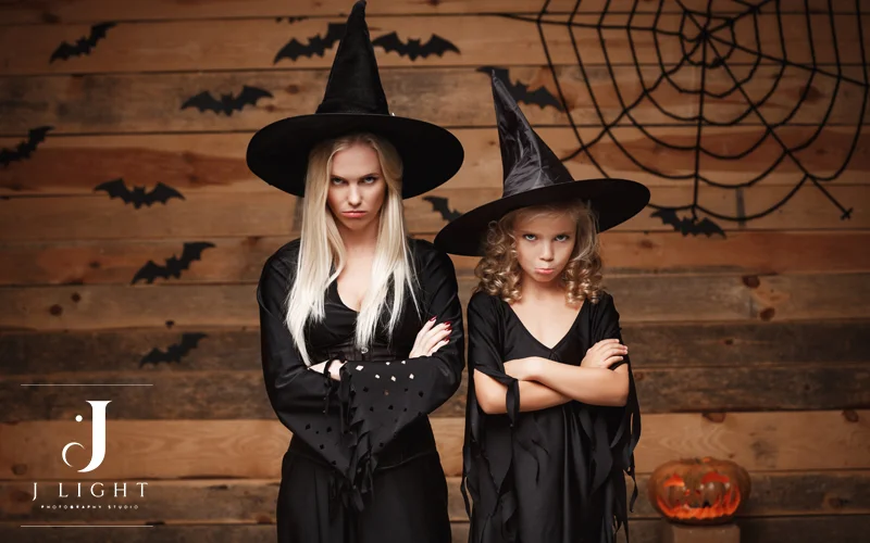 Creepy Family Halloween Portrait and Scary Kids Halloween Portraits
