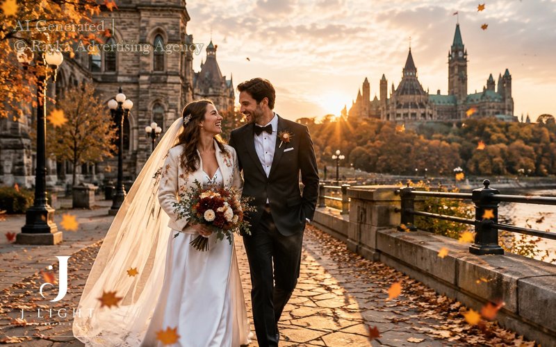 Outdoor and Urban with Golden Hour atmosphere Fall Wedding Photoshoot Ideas
