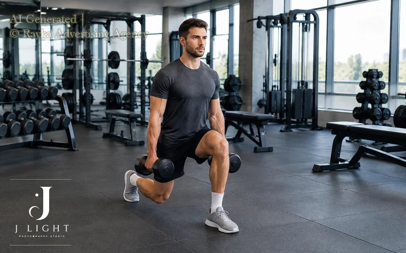 A personal branding photoshoot of a fitness coach at the gym.